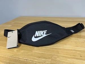 Nike Heritage Hip Waist Bag Gym Pack Fanny 16”Black w/White Logo DB0490-010 NWT - Picture 1 of 17
