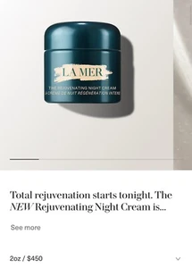 La Mer The Rejuvenating Night Cream 2 oz/60mL New Sealed in Box and Gift Wrapped - Picture 1 of 3