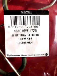 481010551720 ORIGINALAUSFÜHRUNG Whirlpool 1150W Unterhitze Backofen Heizelement - Bild 1 von 7