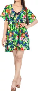 HAPPY BAY Women's Swimsuit Cover-up Short Oversized Dress X-L-XX-L Navy, Floral - Picture 1 of 3