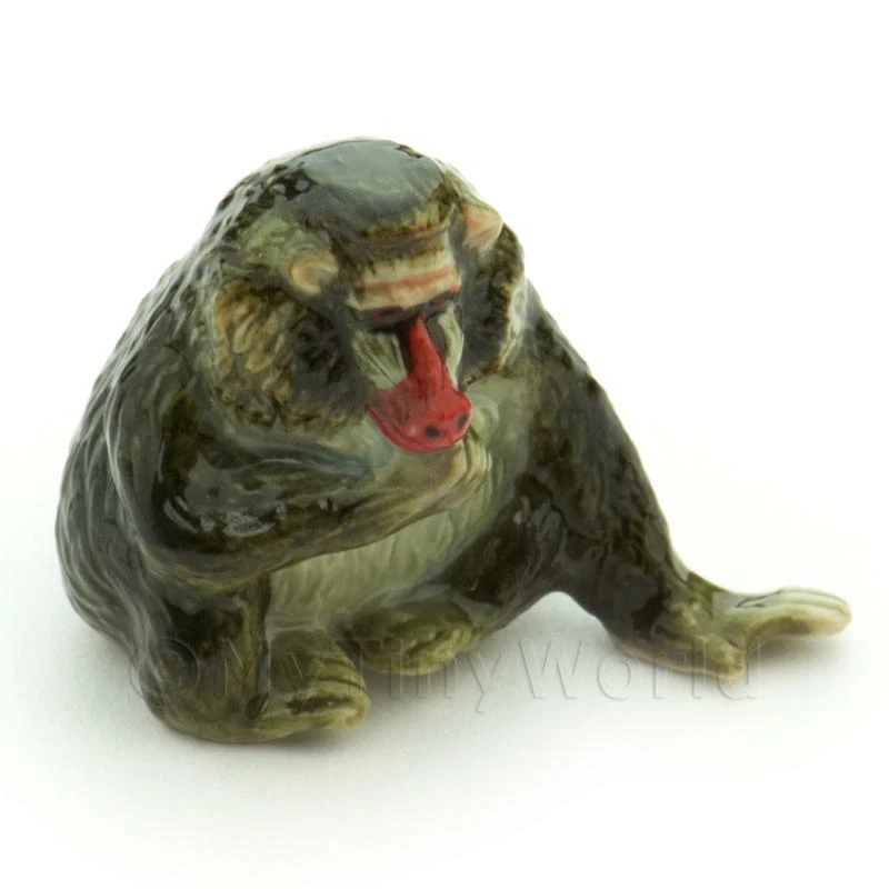 Fatto a Mano Casa Delle Bambole Miniatura Ceramica Babbuino - Immagine 1 di 1