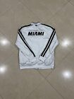 Adidas Miami Heat Mens Zip Up White Jacket - NBA - Sz L Warm Up