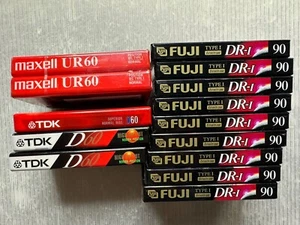 BLANK AUDIO CASSETTE TAPE LOT/14 Fuji DR-I 90 TDK D60 IECI Superior Maxell UR 60 - Picture 1 of 10