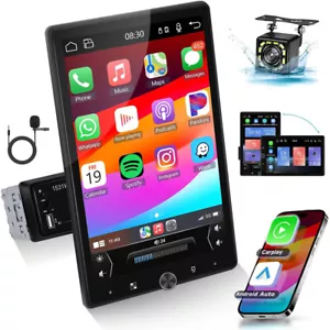 Single Din 10.4" Touch Screen Stereo BT Radio Car Apple/Android Carplay + Camera - Picture 1 of 23