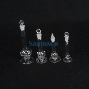 1/2/5/10/25ml Lab Volumetric Measuring Flask Boro Glass With Stopper and Base - Picture 1 of 21