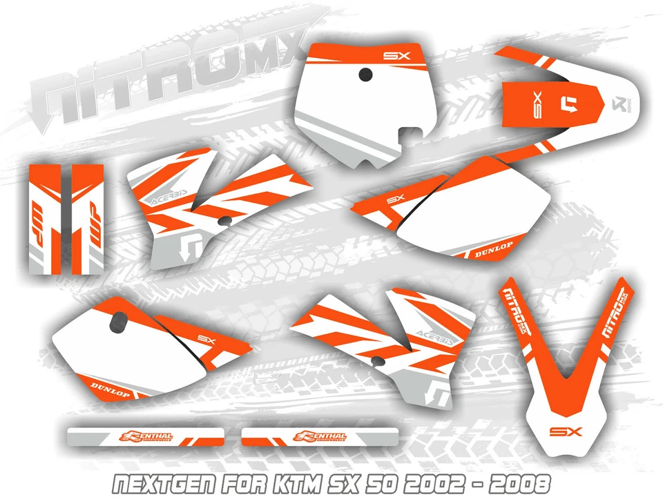 Kit gráfico NitroMX para KTM SX 50 SX50 2002 2003 2004 2005 2006 2007 2008 calcomanías Foto 1 de 1