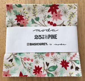 MODA "25th and Pine" - Basic Grey Charm Pack Squares - 42 Pcs BRAND NEW *RARE* - Picture 1 of 2