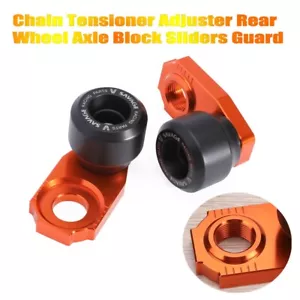 For 125/150/200 EXC Chain Tensioner Adjuster Rear Wheel Axle Block Sliders Guard - Bild 1 von 24