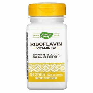 Nature's Way, Riboflavin, Vitamin B2, 100 mg, 100 Capsules - Bild 1 von 2