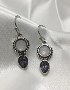 1 Inch Silver-tone Earring Teardrop Set Dangle Drop Hook New Free Ship 722 - Picture 1 of 3