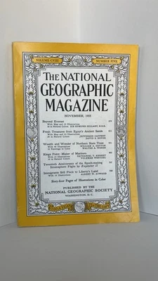 Vintage National Geographic November 1955 Mt Everest Giza Pyramids - Image 1 of 4