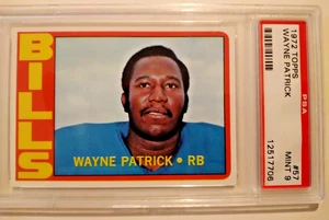 1972 TOPPS FOOTBALL CARD # 57 WAYNE PATRICK ROOKIE BUFFALO BILLS RARE PSA 9 MINT - Picture 1 of 3