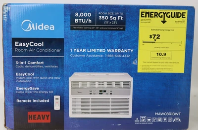 Midea  MAW08R1BWT EasyCool 8,000 BTU Window Air Conditioner Rooms Up To 350 Sq. - Image 1 of 4