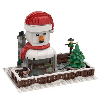 Hot Sale Winter Village Tourist Information Office Snowman Hut 975 Pieces - Image 1 of 4