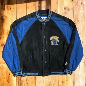 Vintage 90’s University Of Kentucky Wildcats Suede Bomber Jacket Large - FLAWS - Picture 1 of 6