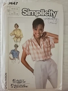 Simplicity 7447 Vint Women Easy Top Camp Shirt Pattern 2 Length 16-20 Uncut - Picture 1 of 2