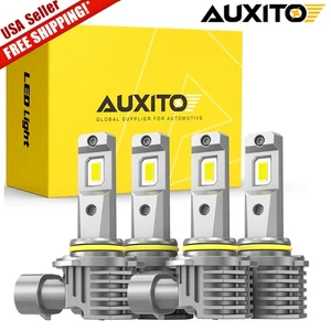 4x AUXITO 9005 LED 9006 Combo Headlight Bulbs Low High Beam Kit Extremely White - Picture 1 of 12