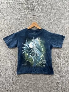 The Mountain Age Of Dragons T-Shirt Blue Tie Dye Fantasy Youth Size Large - Picture 1 of 4