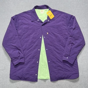 Levi's Gold Tab Jacket Mens Large Purple Quilted Snap Front Shirt Shacket Lined - Picture 1 of 15