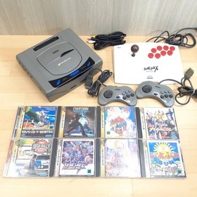 Sega Saturn Console Japan with Arcade Stick 2 controllers & 8 Games St Fighter 0