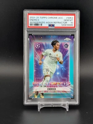 Endrick 2024-25 Topps Chrome Wonderkids Aqua Refractor /199 Rookie RC - PSA 10 - Image 1 of 2
