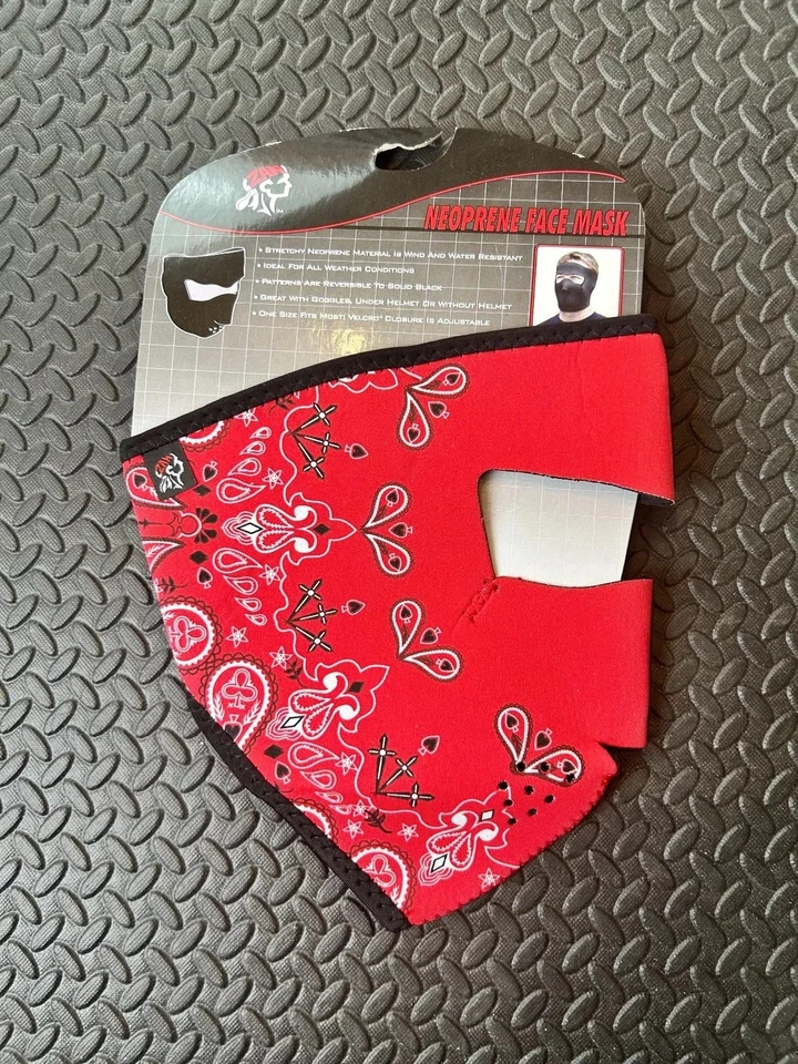 Zan Headgear NEOPRENO WNFM066 Rojo Cachemira MASCARILLA FACIAL REVERSIBLE MOTO Foto 1 de 1