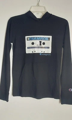 Camisa ligera con capucha grande negra Champion para niños Foto 1 de 2