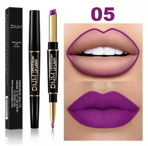 New 2 IN 1 Matte Lip Liner Waterproof Lipstick & Lip Liner Pencil Cosmetics - Picture 1 of 1