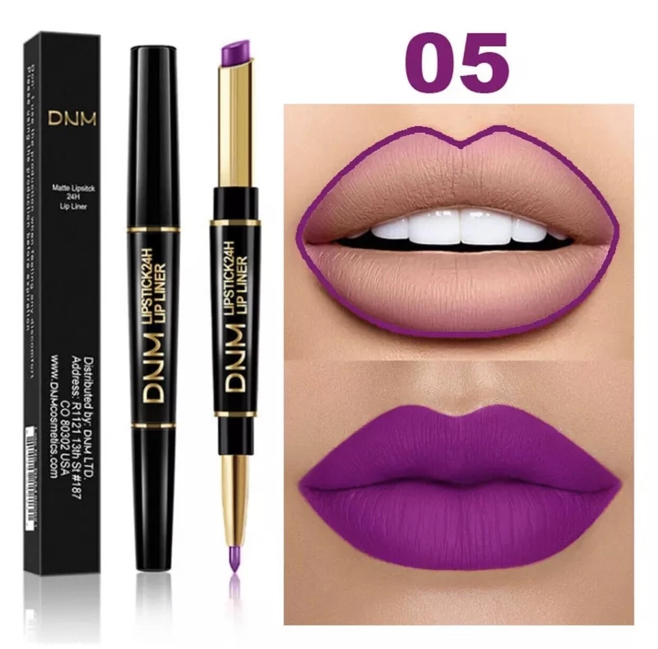 New 2 IN 1 Matte Lip Liner Waterproof Lipstick & Lip Liner Pencil Cosmetics - Image 1 of 1
