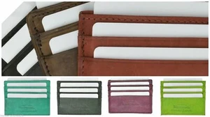 Billetera delgada de cuero con soporte para tarjetas de crédito billetera delgada en colores atractivos - Imagen 1 de 14