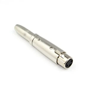 Metal XLR Female Holes to 6.35mm Female Mono Jack Plug Adaptor Audio Converter - Picture 1 of 4
