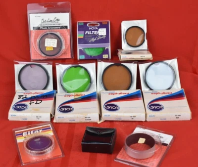 Vtg Mixed Lot Of Camera Filters Lens Extras Rolev Hoya DotLine, 62, 82, 58, 46mm - Image 1 of 4