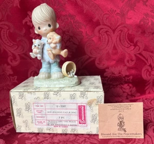PRECIOUS MOMENTS 1979 "E3107" "BLESSED ARE THE PEACE MAKERS" RARE NO MARK-NIB - Picture 1 of 6