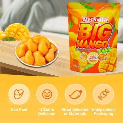 1 PACK Caramelo Gomoso Mango Pelable Gomoso Jugoso Mango Peeling Caramelo Resellable 5oz Foto 1 de 4