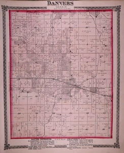 1874 Plat Map ~ DANVERS Twp., McLean Co., ILLINOIS - (14x17)-#017 - Picture 1 of 2