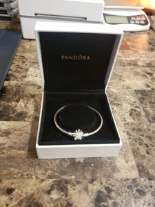 Pandora Fireworks Sterling Silver Bangle In Box Bracelet The Best Is Yet to Come - Picture 1 of 7