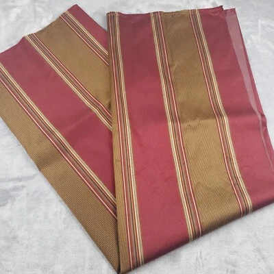 Tela de tapicería Calico Corners elegante a rayas rojo dorado 60" x 54" rica Foto 1 de 4