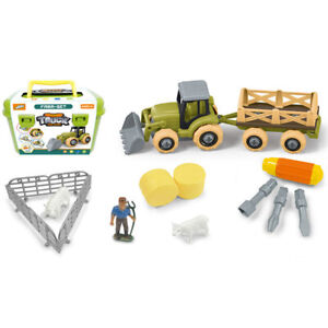 Take Apart Toys Farm Tractor Trailer Loader Sheep Transport Playset Kids Gifts