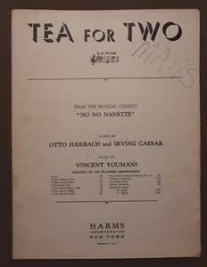 Tea for Two Duet for Ukulele & Piano Vintage Sheet Music by Vincent Youmans 1924 - Picture 1 of 3