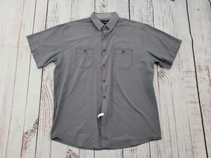 Beverly Hills Polo Club Gray Short Sleeve Button Up Shirt Men's L - Picture 1 of 9