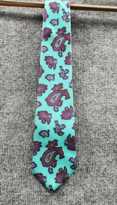 Gravata masculina de seda Arrow Dover azul-petróleo paisley 55" - Imagem 1 de 4