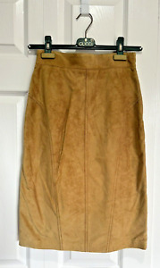 Vintage Gucci Caramel Suede Leather Pencil Skirt Sassy & Classy! Size 40