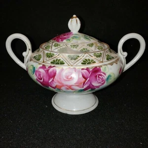 VTG Sugar Bowl with Lid Unmarked Porcelain - Picture 1 of 9