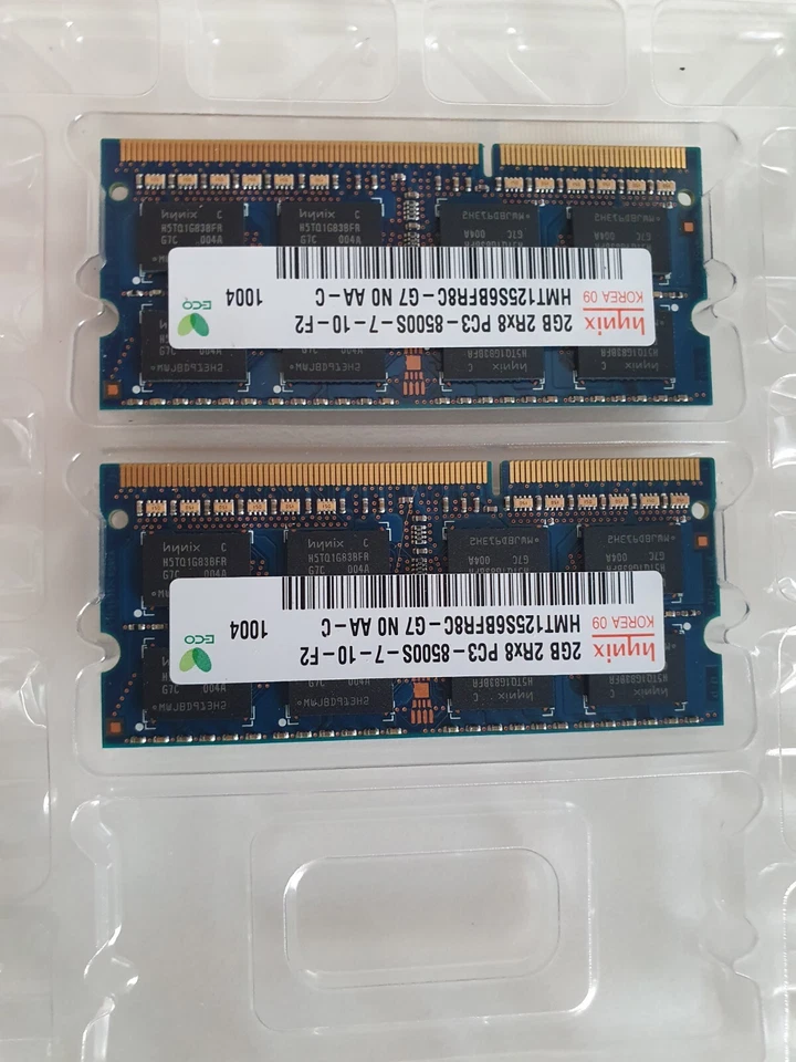 Memory Hynix 2x2Gb Pc3 8500S - Immagine 1 di 1