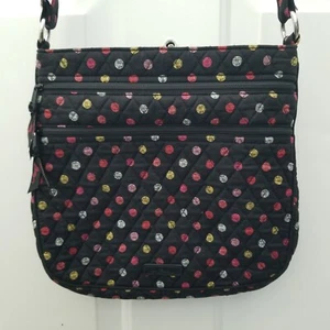 Vera Bradley Triple Zip Hipster Crossbody Havana Dots Shoulder Mail Bag Purse - Picture 1 of 9