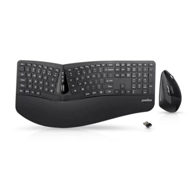 Perixx Periduo-605 Wireless Ergonomic Split Keyboard Vertical Mouse Combo Black - Image 1 of 4