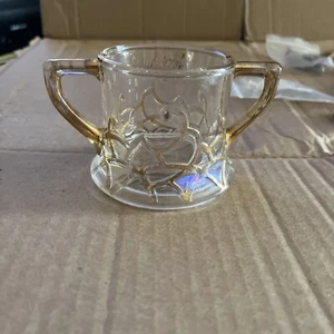 Westmoreland "Estate" Pattern Peach Opalescent Carnival Gothenburg Neb Sugar - Picture 1 of 10