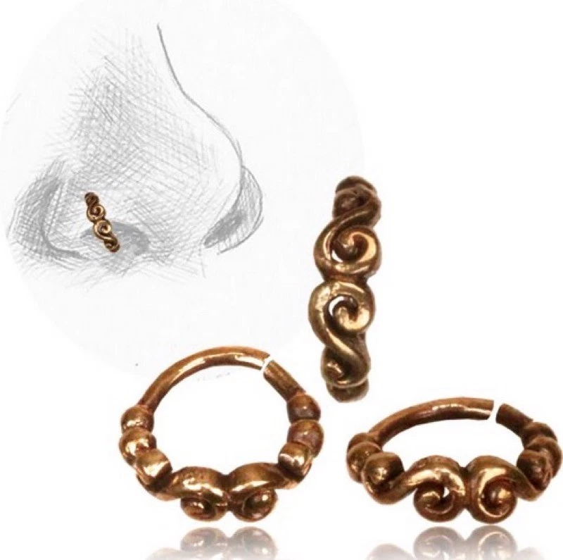 ANEL DE NARIZ 20G TRIBAL REDEMOINHO BRONZE ROSA ANEL 7MM NARIZ PINO HÉLICE ORELHA ARO TRAGUS - Imagem 1 de 1