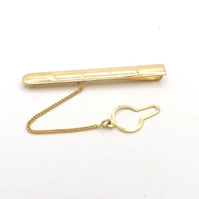 Solid 18k Gold Bar Tie Clip Button Hook Clasp Italy 750 Engravable 5gr Athena - Image 1 of 4