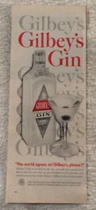 Gilbey's Gin Dry Smooth Distilled Spirits Vintage Print Ad 1959 - Imagen 1 de 3